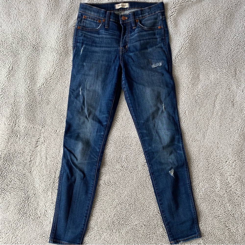 Madewell 9” High Rise Skinny Jean, Size 27, Rip & Repair